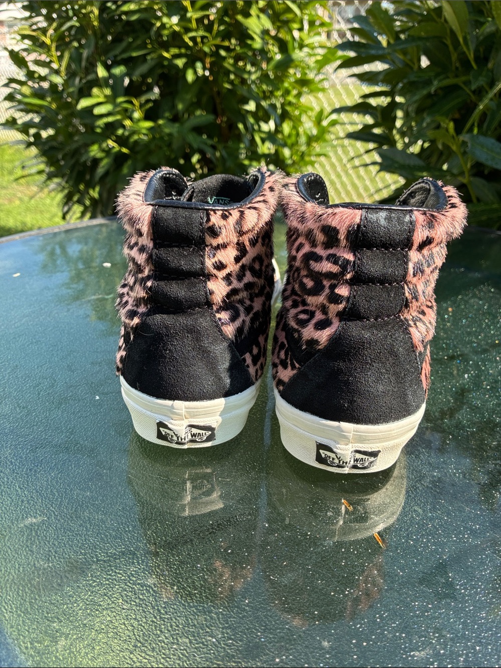 Vans Women's High-Top Sneakers in Black with Pink Leopard Print & Black Suede, 8 - Picture 4 of 7